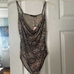 Boohoo Snakeskin Body Suit